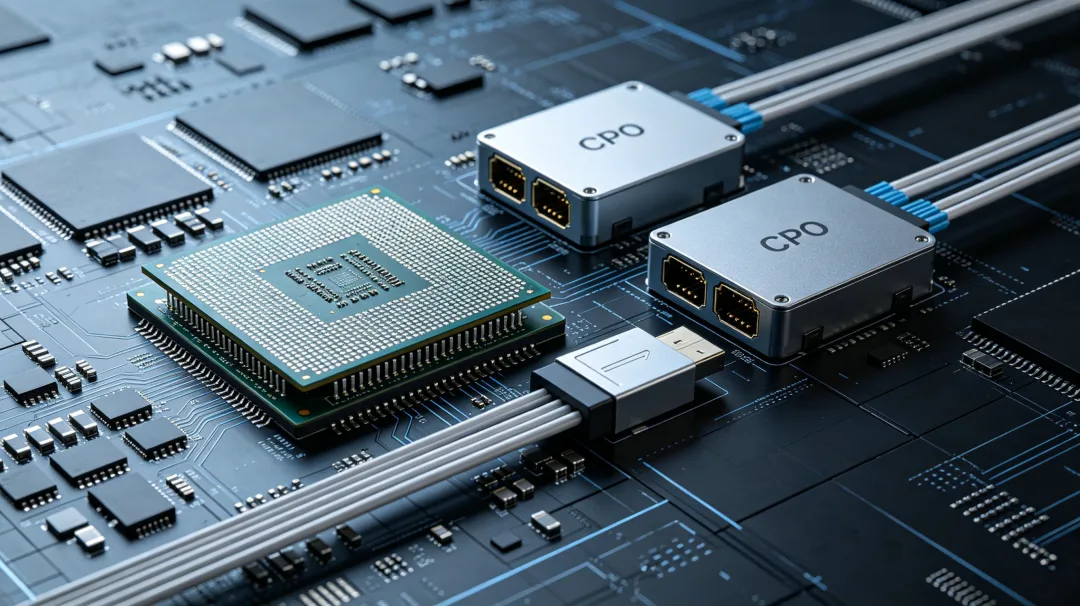 主板级 CPO 模块与光纤带互联